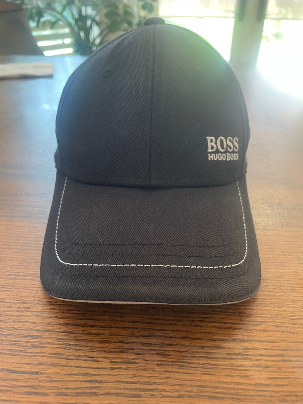 Hugo Boss Black Baseball Cap with White Contrast Stitching